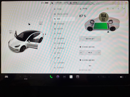 전기차 테슬라 모델3 Tesla Model3 모니터 센터페시아 인스트루먼트보드 디스플레이 내비게이션 네비게이션